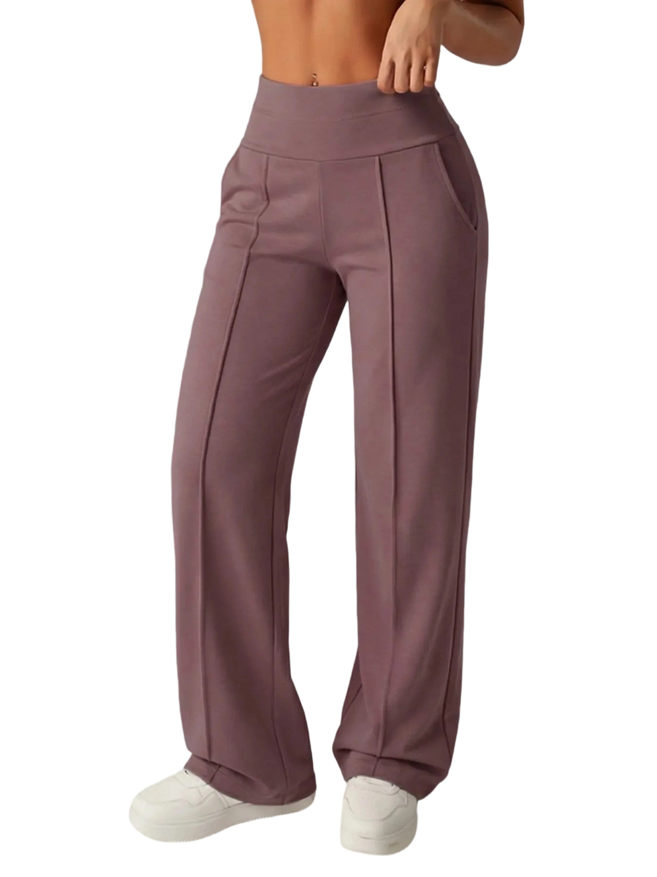 Women's High-Waisted Wide Leg Sweatpants with Pockets