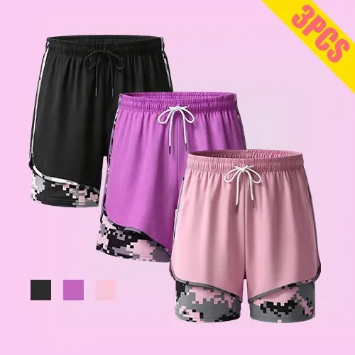 Women’s 8-Pack Anti-Exposure Layered Look Yoga Shorts — Quick-Dry Athletic/Casual Basic Workout Shorts for Running, Fitness, and Tennis