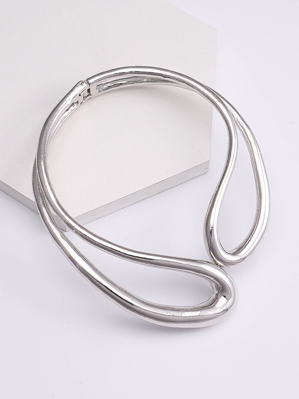 Geometric Hollow Solid Color Necklaces Accessories