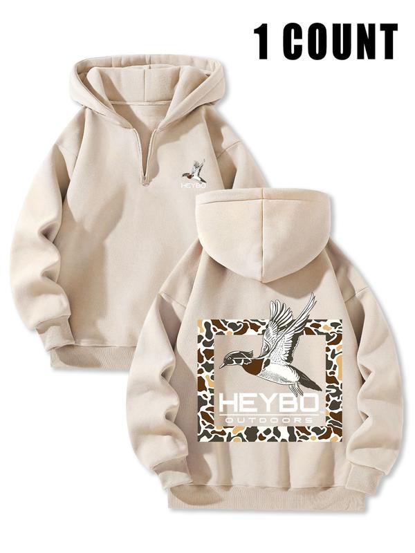 Men's Fleece-Lined Half Zip Hooded Sweatshirt