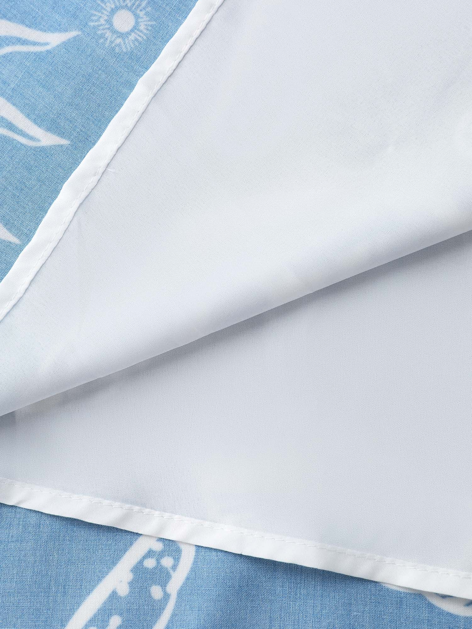 Ocean Print Shirred Adjustable Strap Maxi Dress