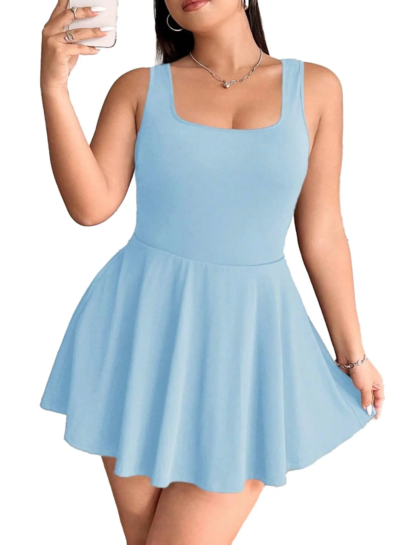 Women's Fashion Casual One-Piece Dress, Plus Size Ladies' Stylish Overall, Comfortable and Trendy Clothing for Daily Wear