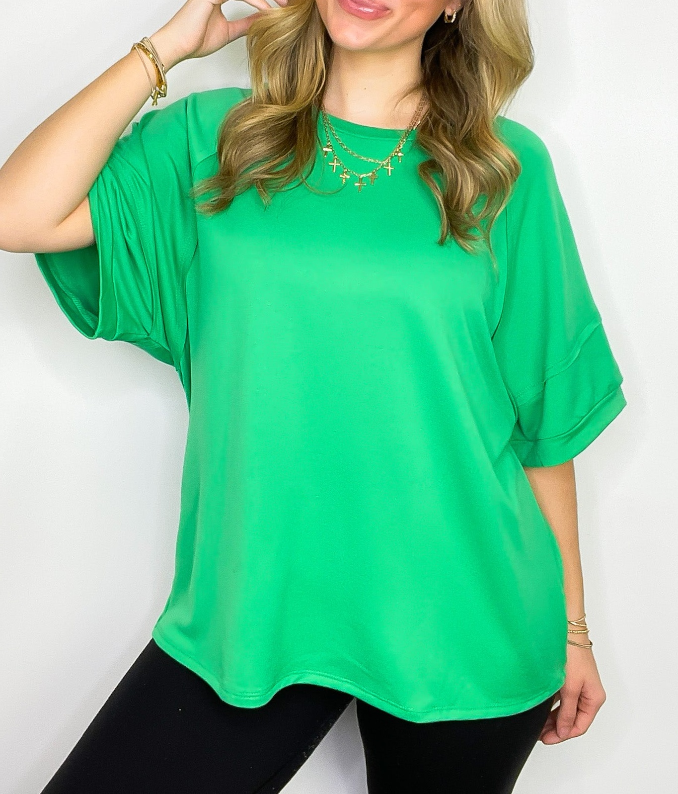 Chill Out Terry Knit Raw Edge Relaxed Top