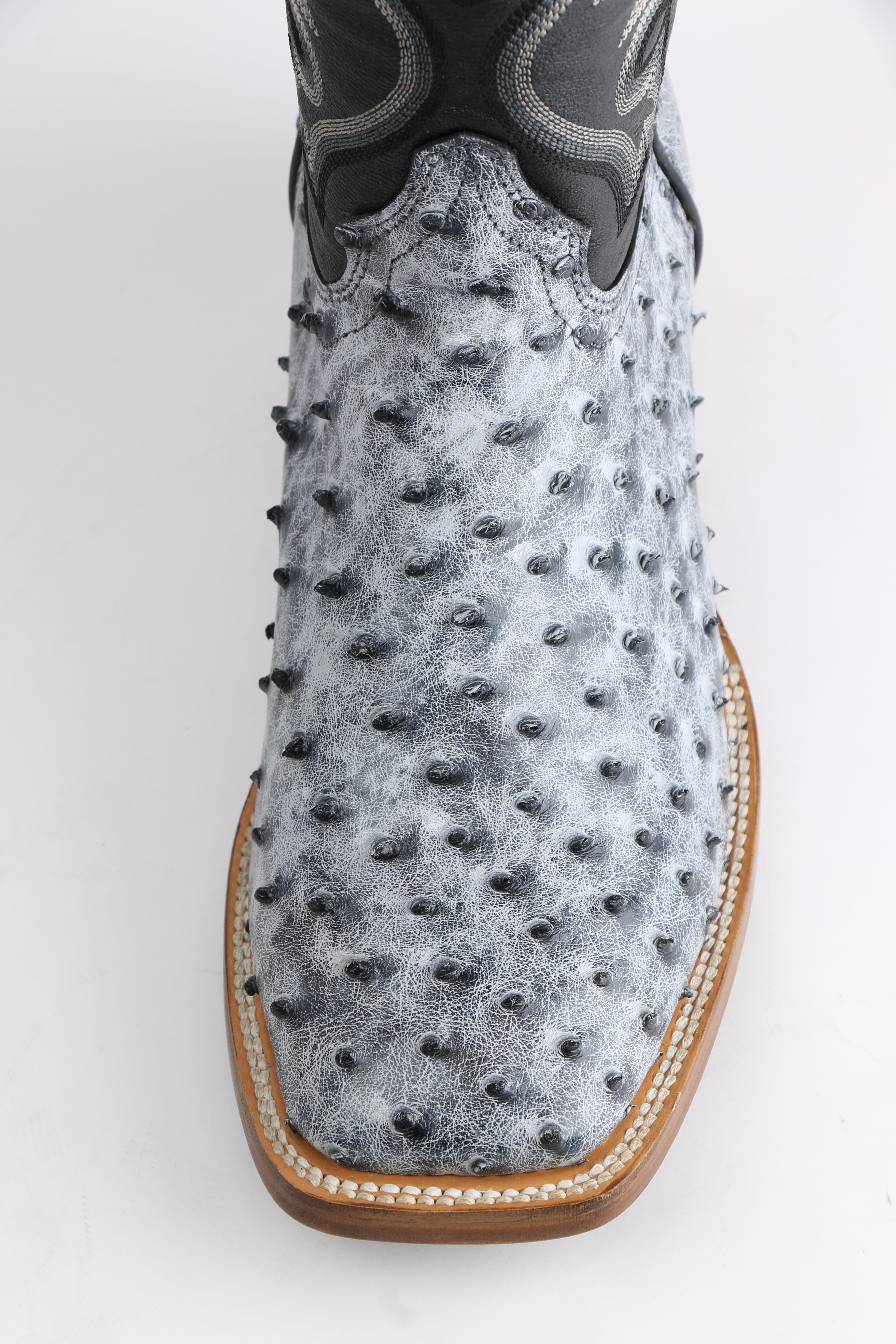 Chero's Premium Exotic Ostrich Charcoal Clearance Sale 70%OFF