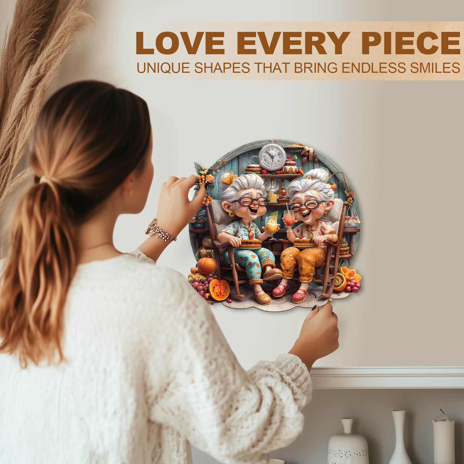 Grandma's Party  Wooden Jigsaw Puzzle