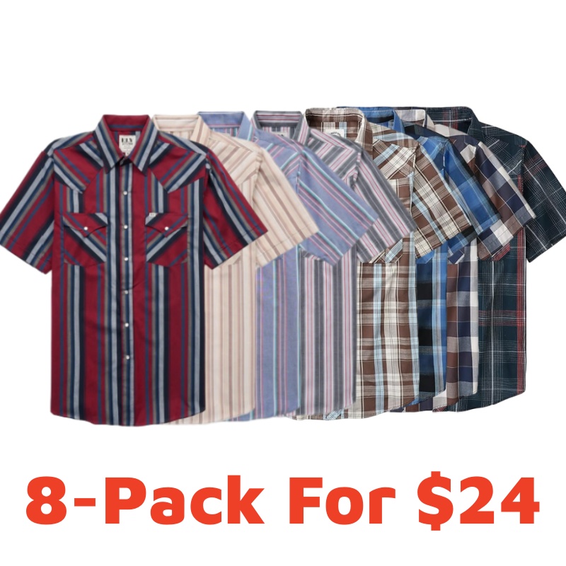 Men's Ely Cattleman Short Sleeve Stripe Western Snap Shirt