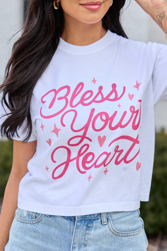 Bless Your Heart White Boxy Graphic Tee