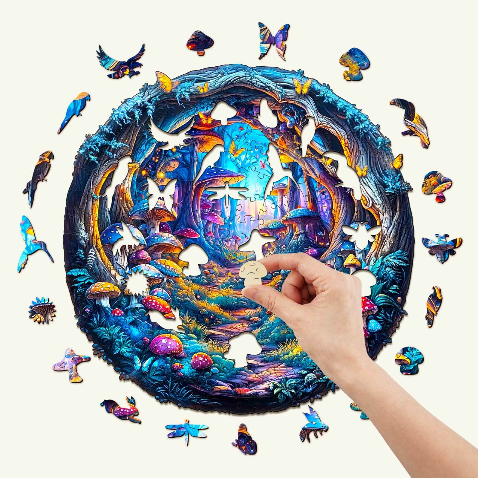 3D Magic Mushroom Wooden Jigsaw Puzzle