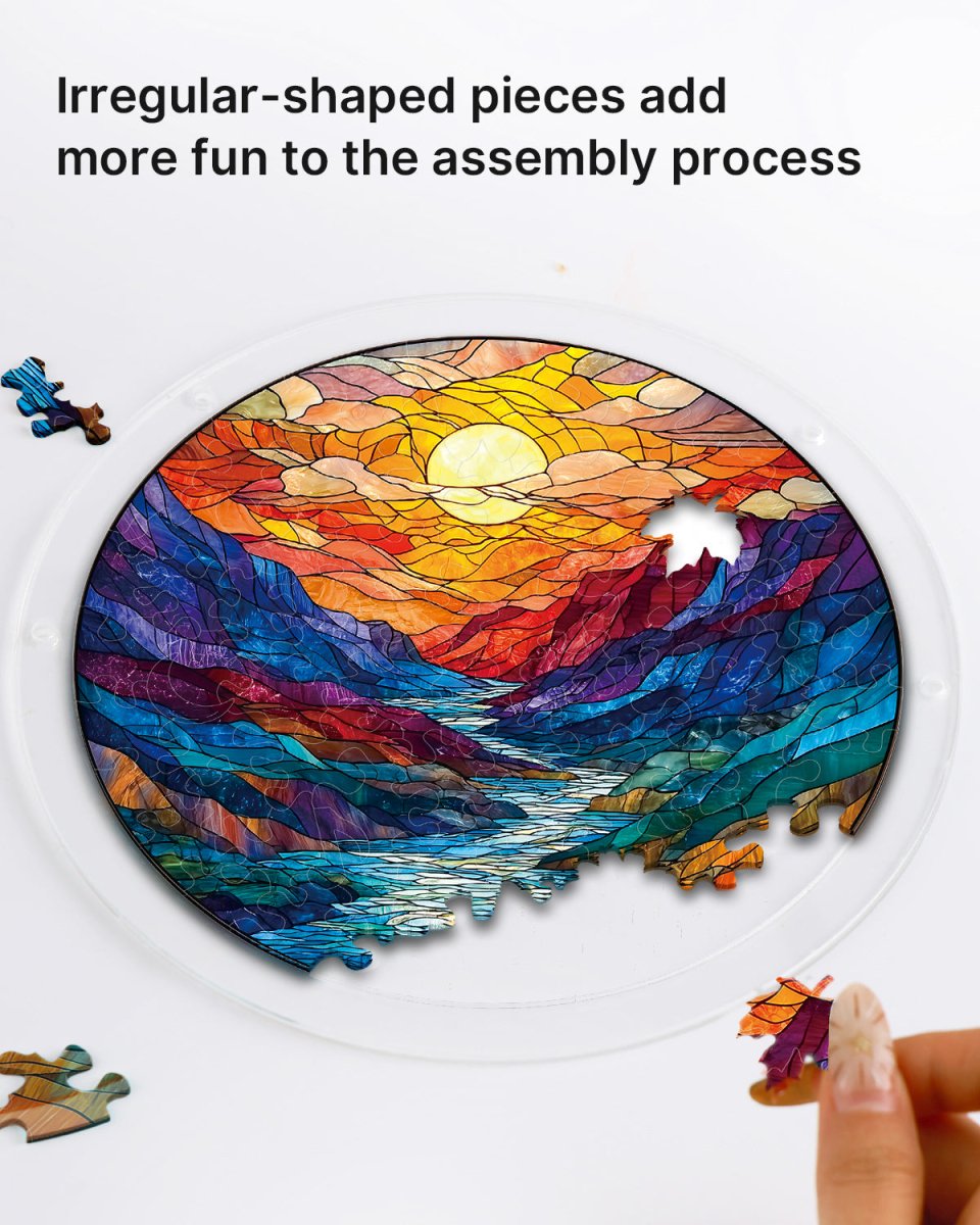 Acrylic Jigsaw Puzzle Suncatcher - Glazed Mountain Moon