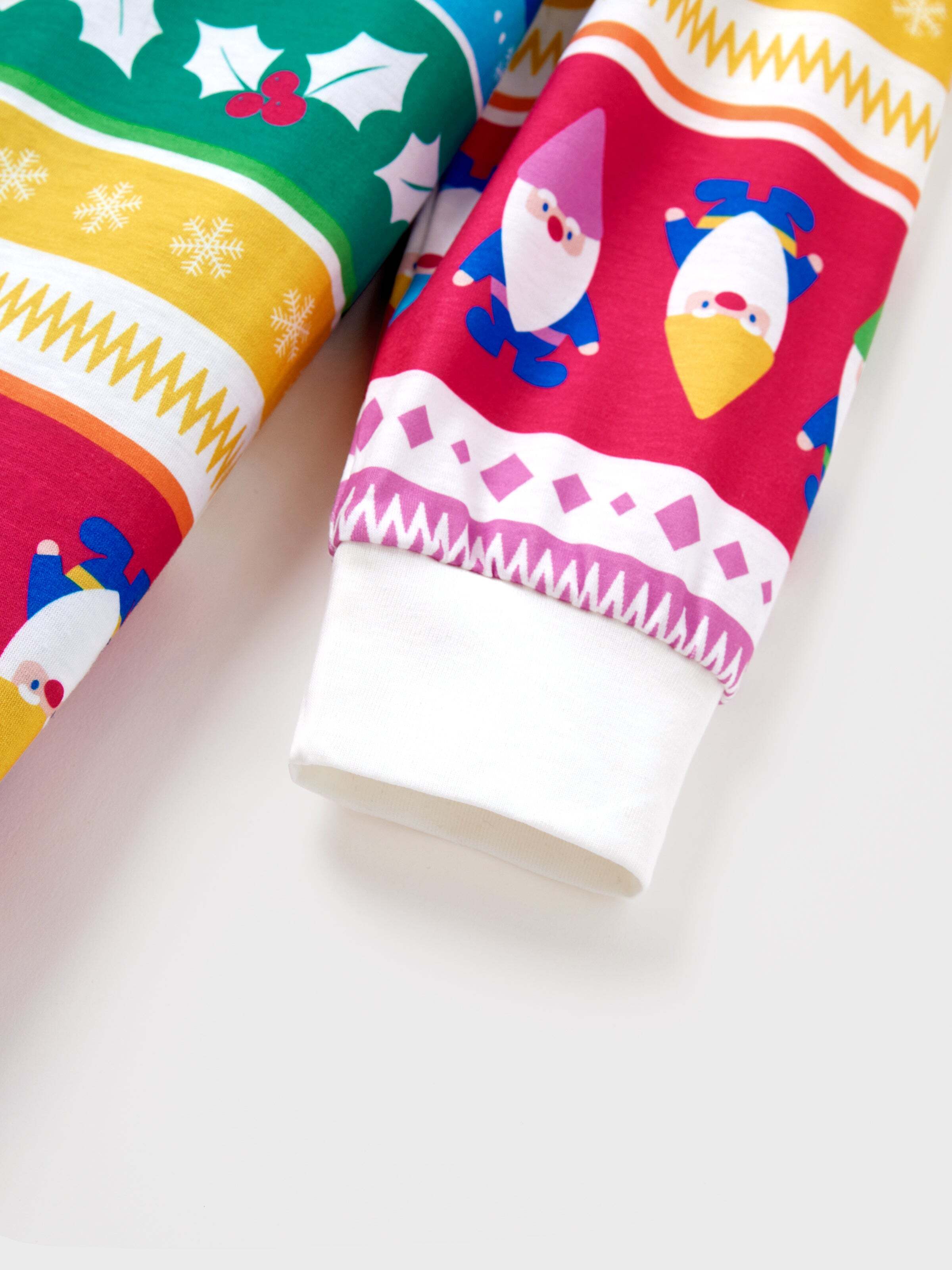 Christmas Matching Family Pajamas Set Christmas Gnome Striped PJS with Christmas Socks Multi-color