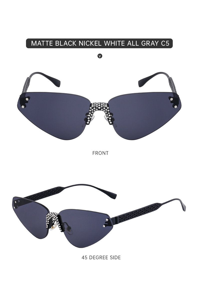 Women's Fashionable Frameless Sunglasses with Diamonds
