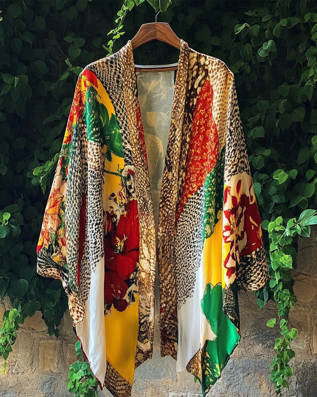 Summer vacation comfortable handmade ethnic theme print fun cardiganf25b