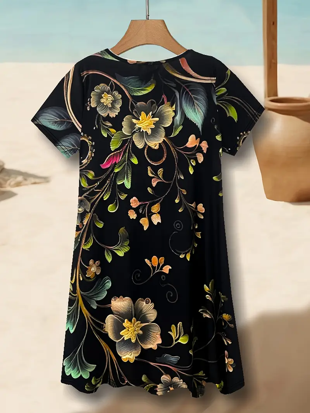 Casual Regular Fit Cotton Floral Dress With No