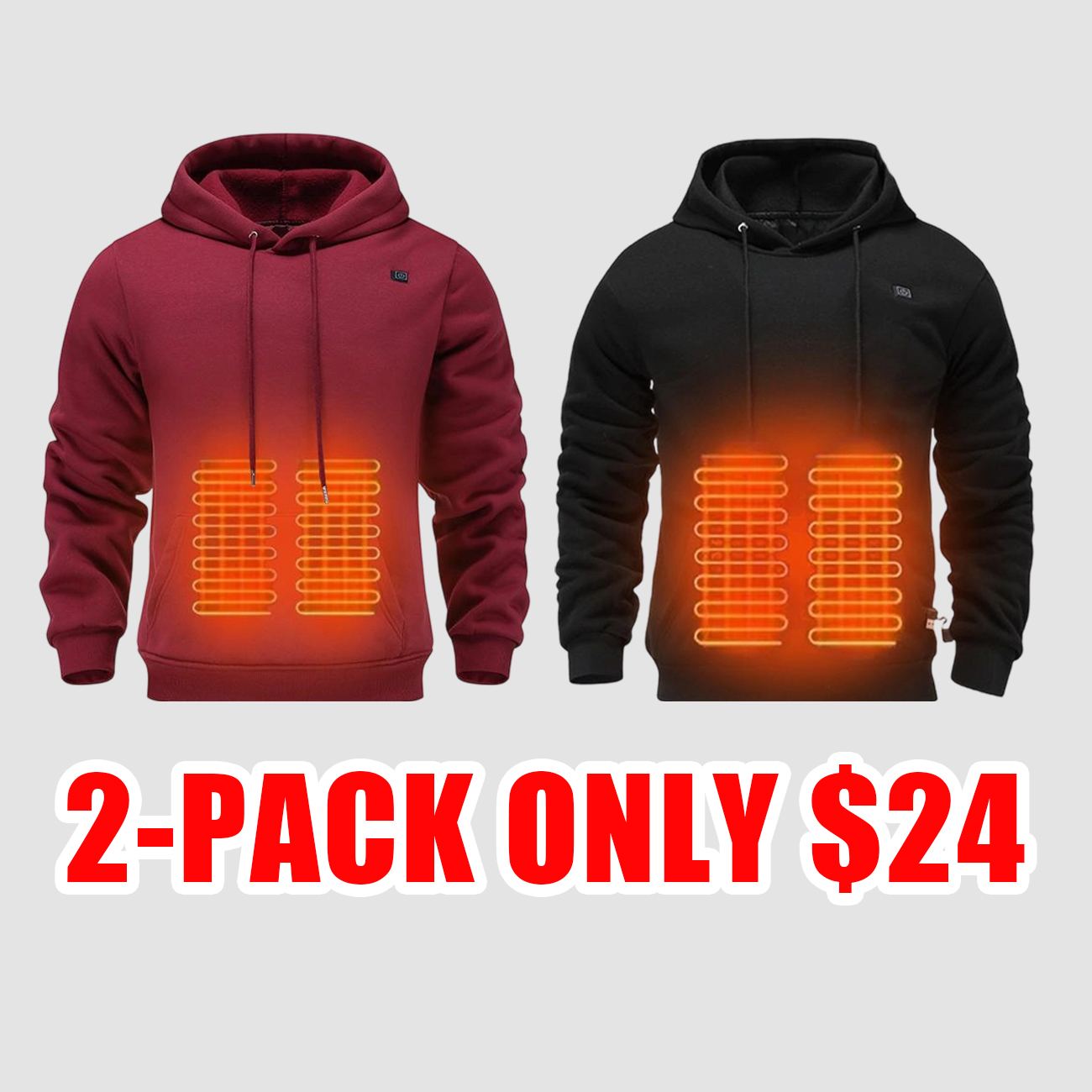 Men’s USB Heated Hoodie with Adjustable Heating – Winter Outdoor Thermal Sweatshirt
