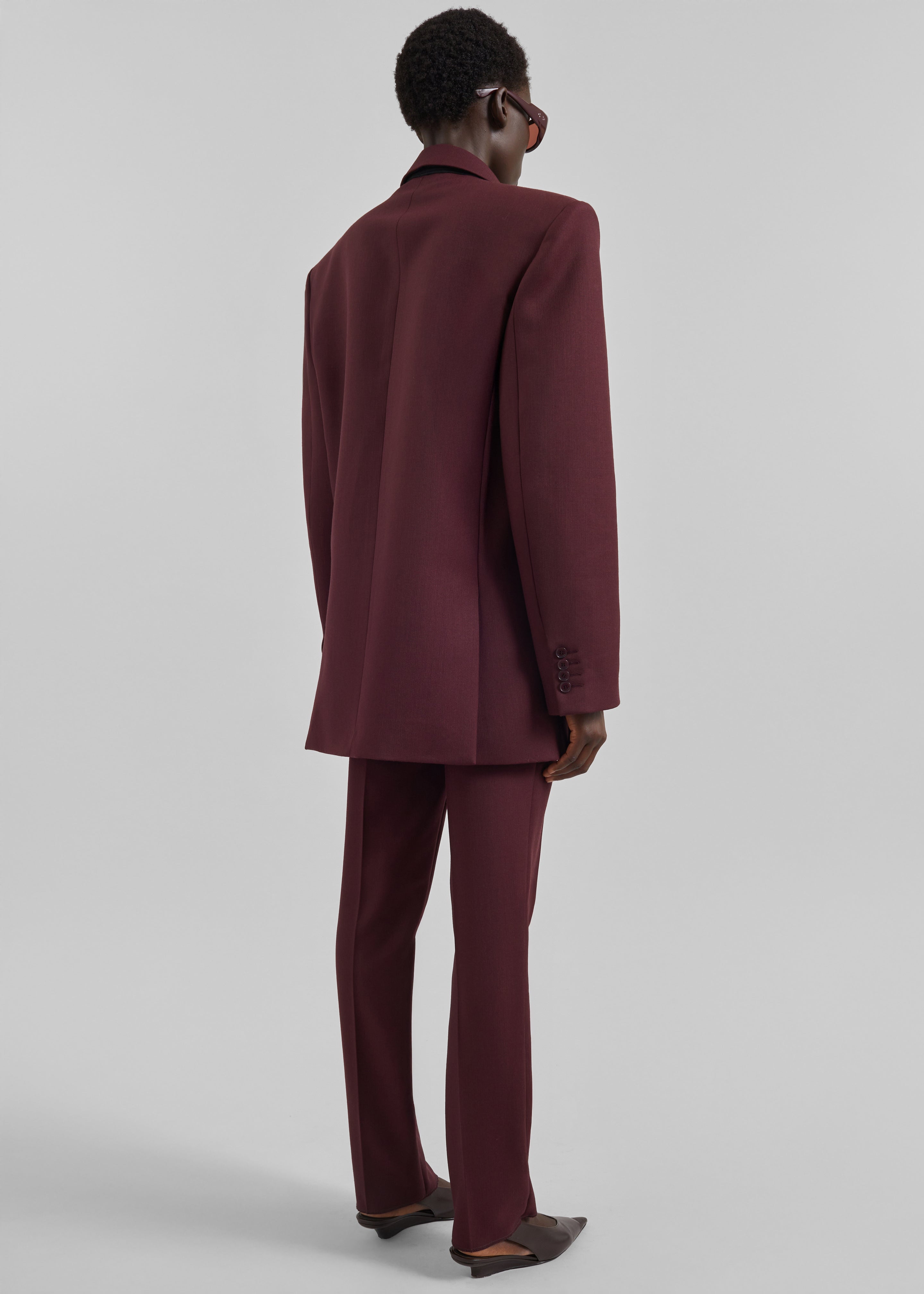Monterey Structured Wool Blazer - Burgundy