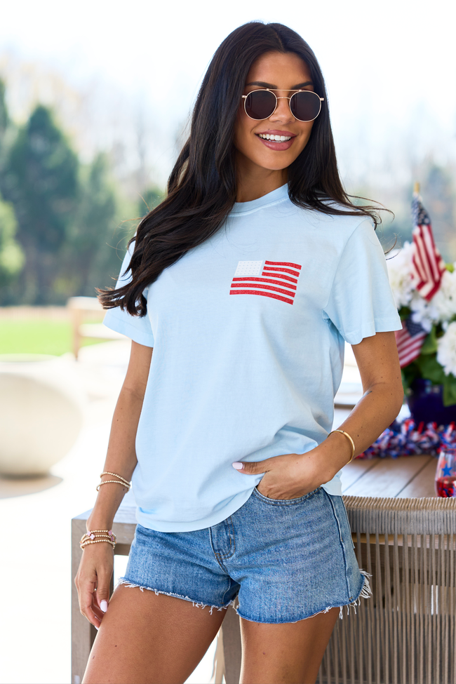 Live Free Light Blue Graphic Tee