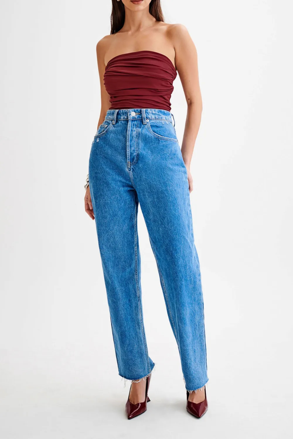 Recycled Nylon Ruched Bodysuit