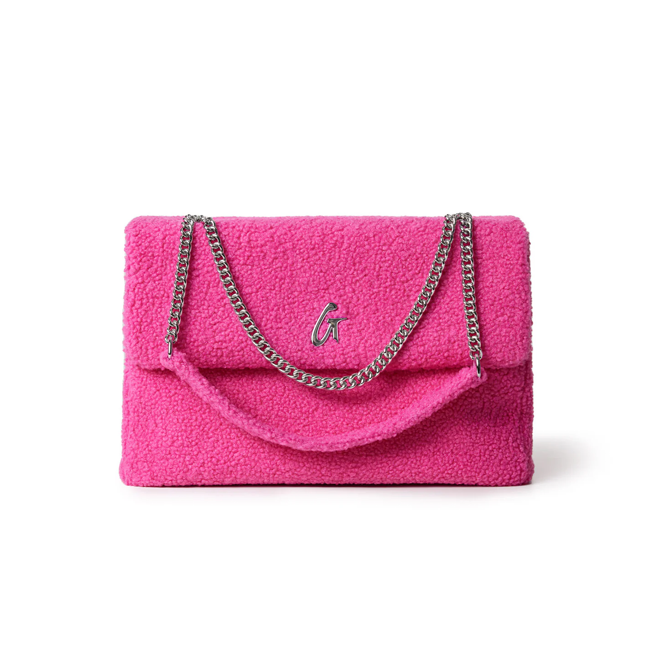 LARGE TEDDY FLAP BAG - HOT PINK