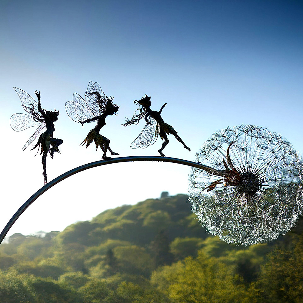 3D Flower Fairy Dancing with Dandelion Garden