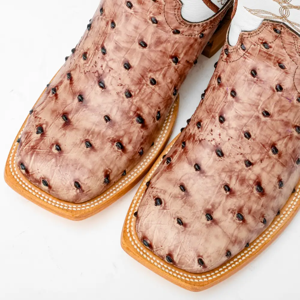 Orix Ostrich Leather Boots - Square Toe