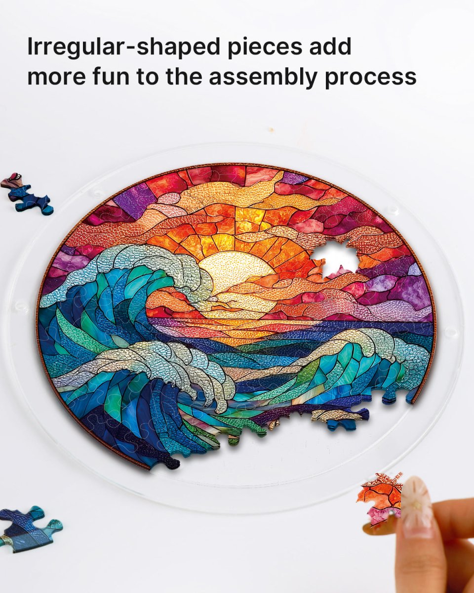 Acrylic Jigsaw Puzzle Suncatcher - Chasing the Sun Sea