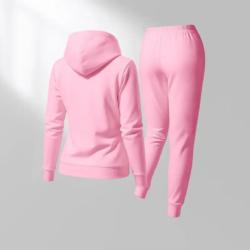 Women'S God Letter Print Hoodie And Drawstring Track Pants Set