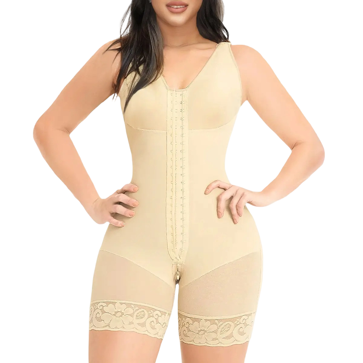 Women's High-Compression Tummy Control & Butt Lifter Full Body Shaper with Hook Closure