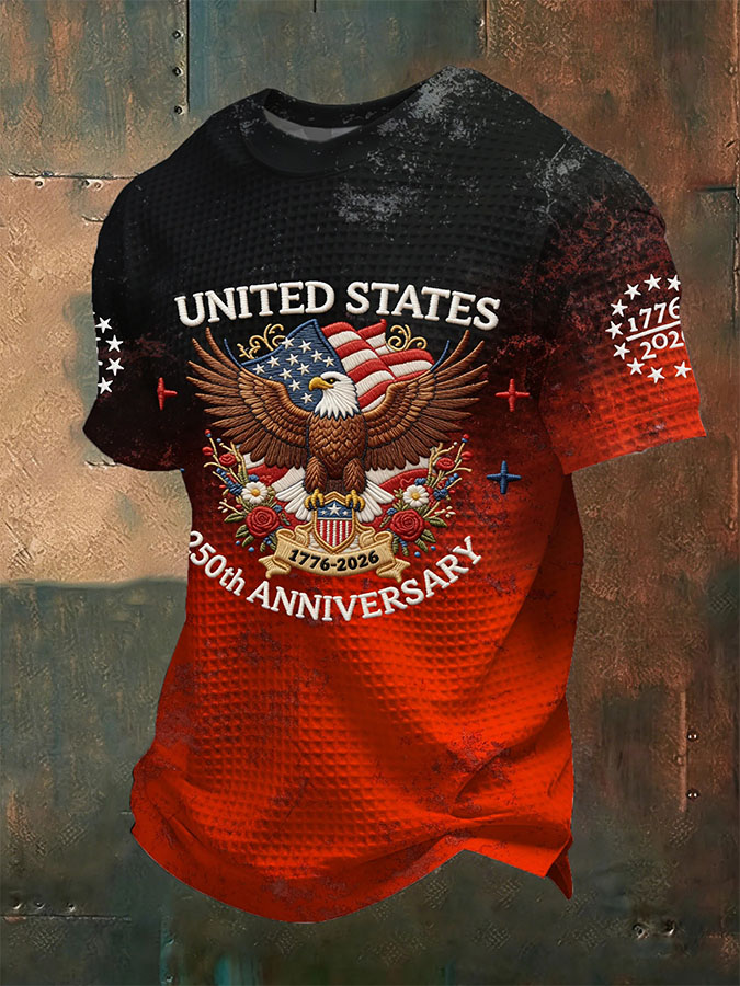 Men'S 250Th Anniversary Celebration Printed T-Shirt For American Independence Day