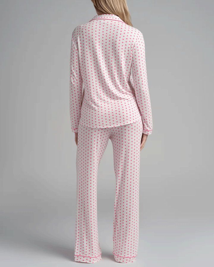 Women’s Soft Button-Up Pajama Set – Long Sleeve Lounge Top & Pants