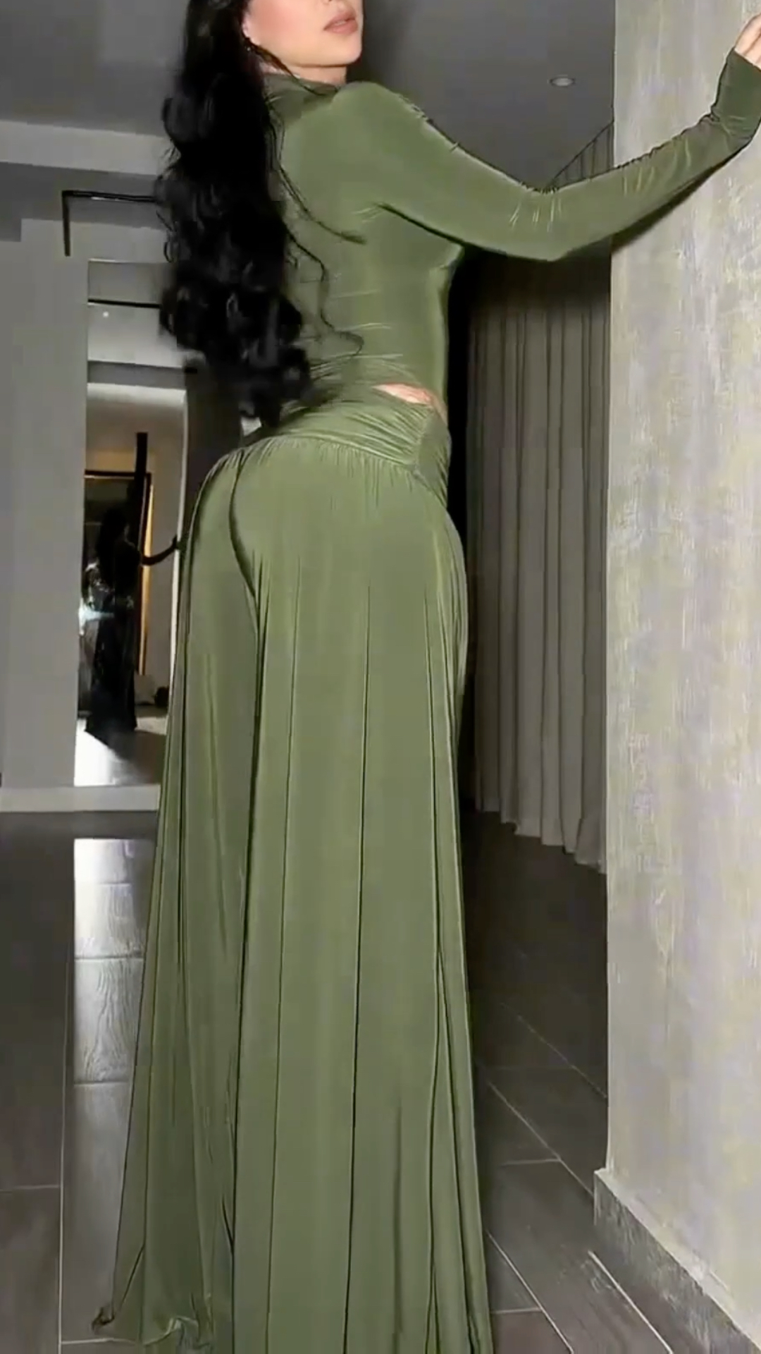 Women Round Neck Slim Fit Jumpsuit+ Pants Casual Set