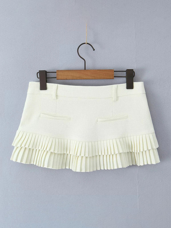 Sweet And Spicy Low Waist Pleated Skirt