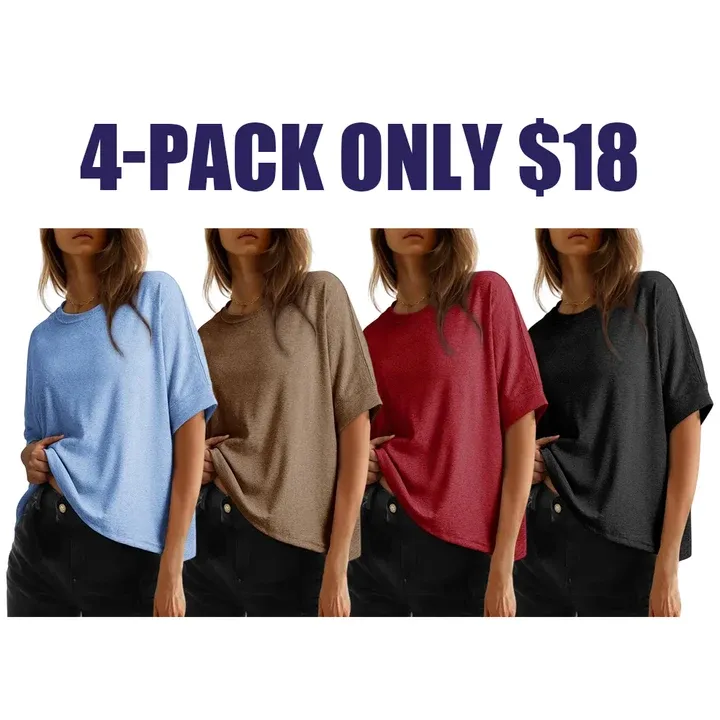 2026 New Women's Loose Fit Plus Size Basic T-Shirt