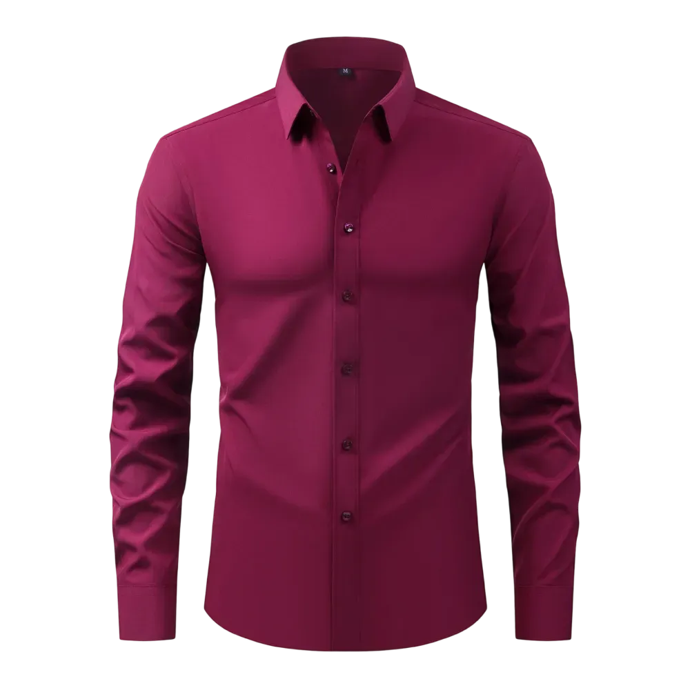 Four-Sided Elastic Natural Button Men'S Large Size Shirt Free Of Ironing And Anti-Wrinkle Business