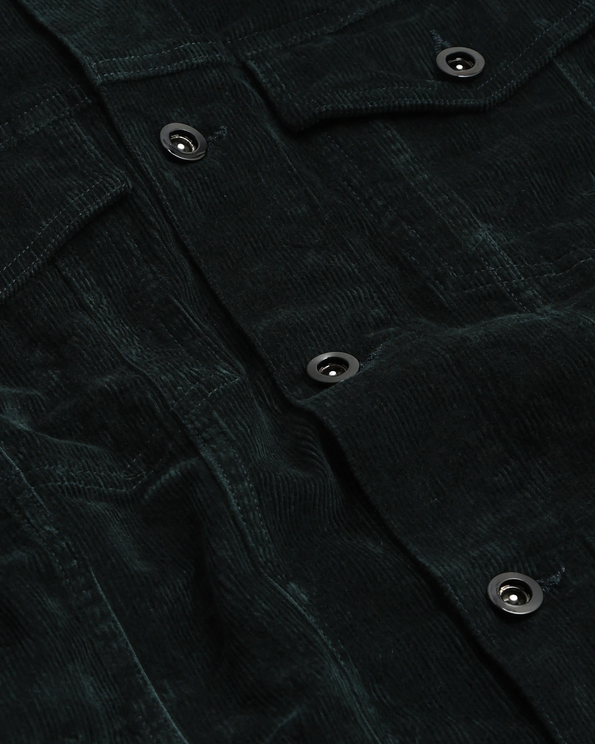 Versatile Comfortable Slim-Fit Dark Green Corduroy Jacket