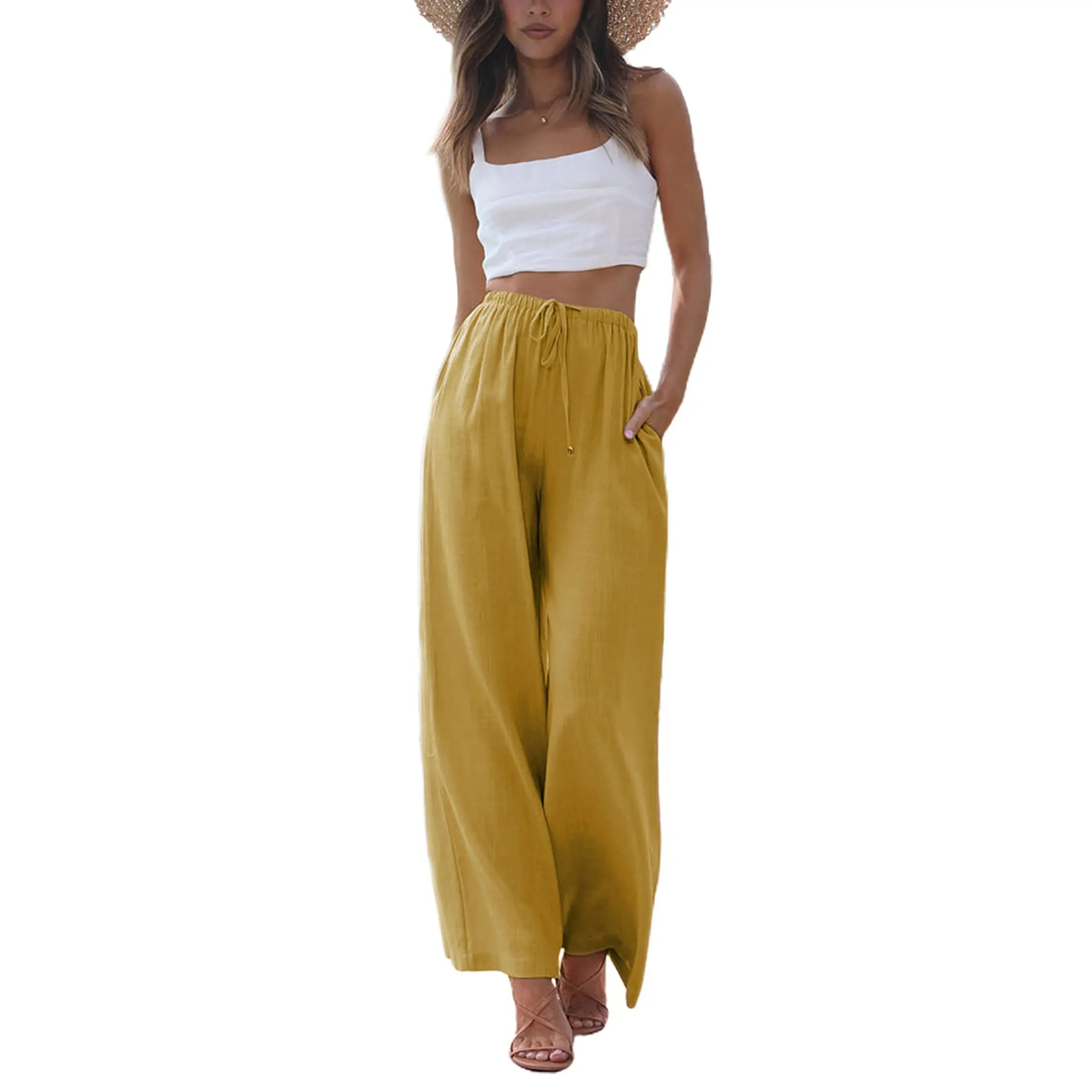🌊🌊🌊Women's 2026 Viral Palazzo Pants - Lightweight Wide Leg Trousers with Pockets