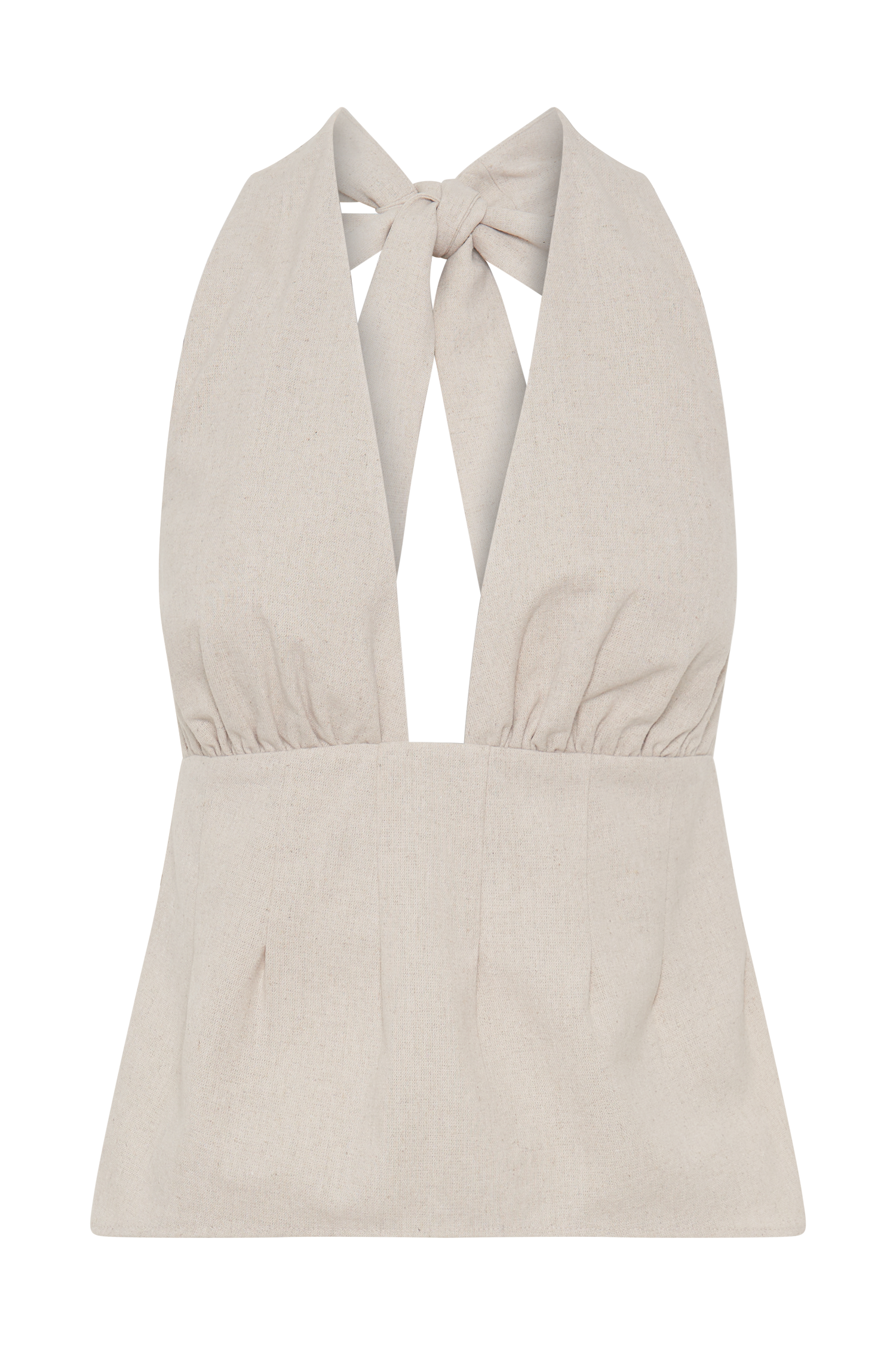 Natural Linen Halter Top