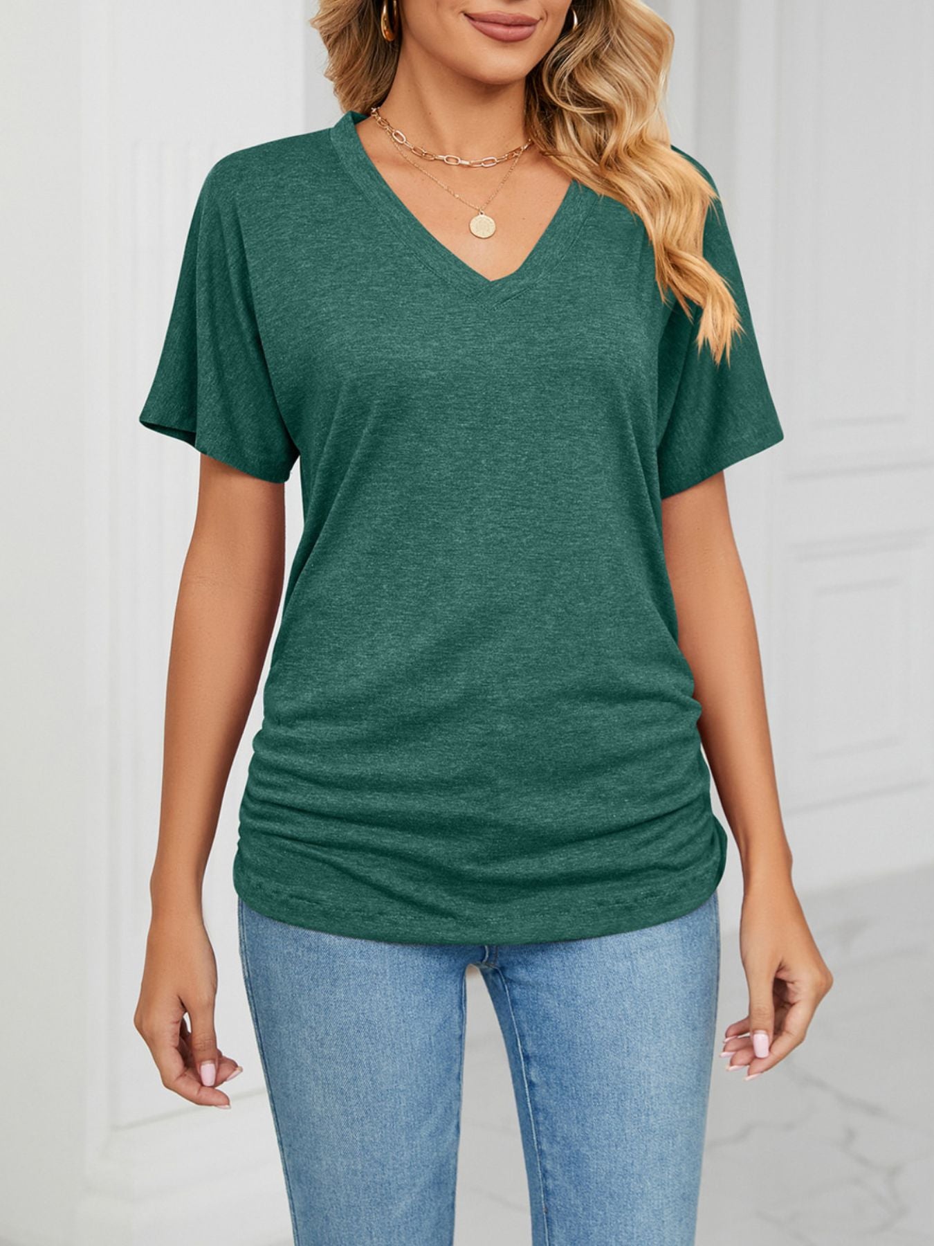 Casual V-Neck Short Sleeve T-Shirt