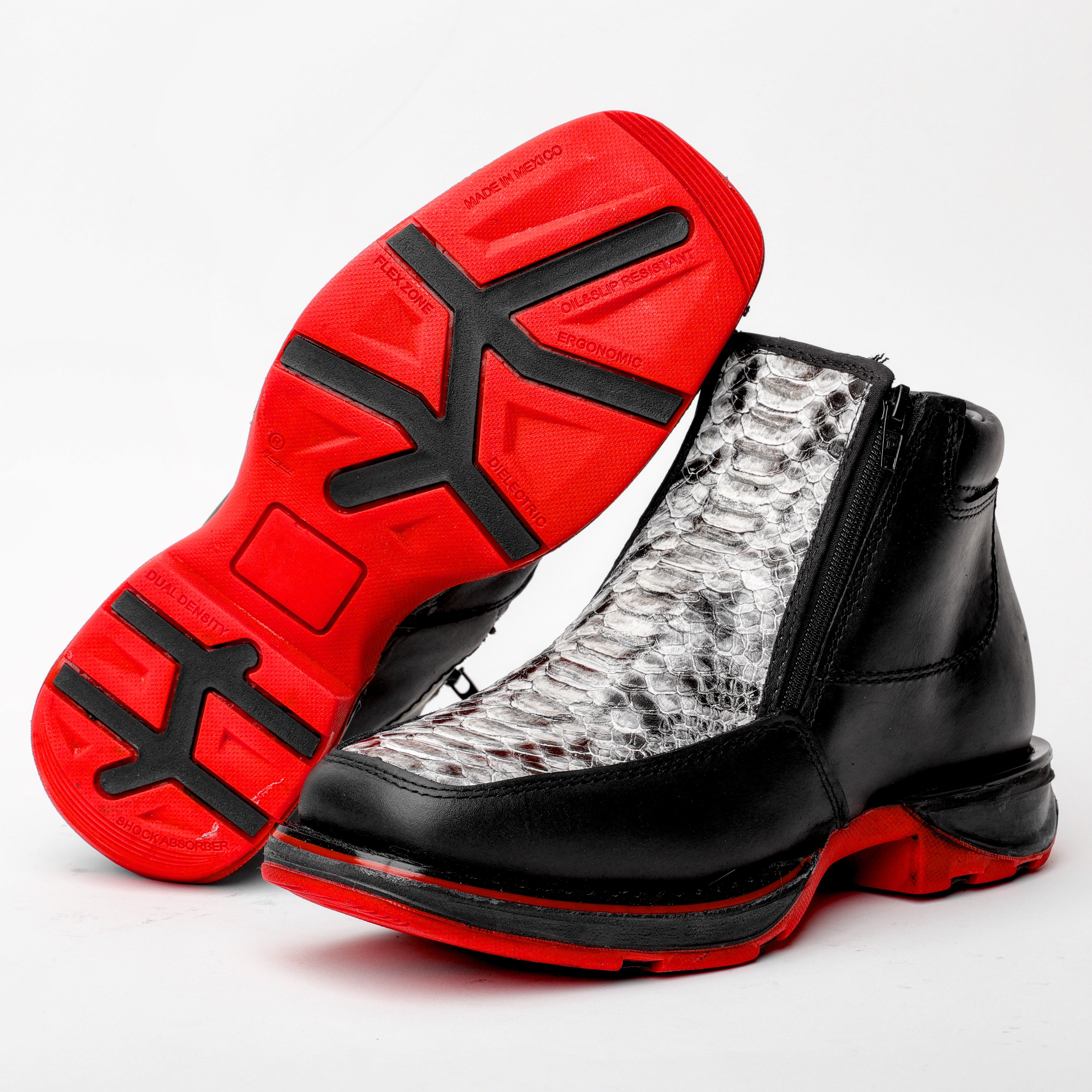 Natural Python Leather Botin With 3D Lightweight Soles - Square Toe