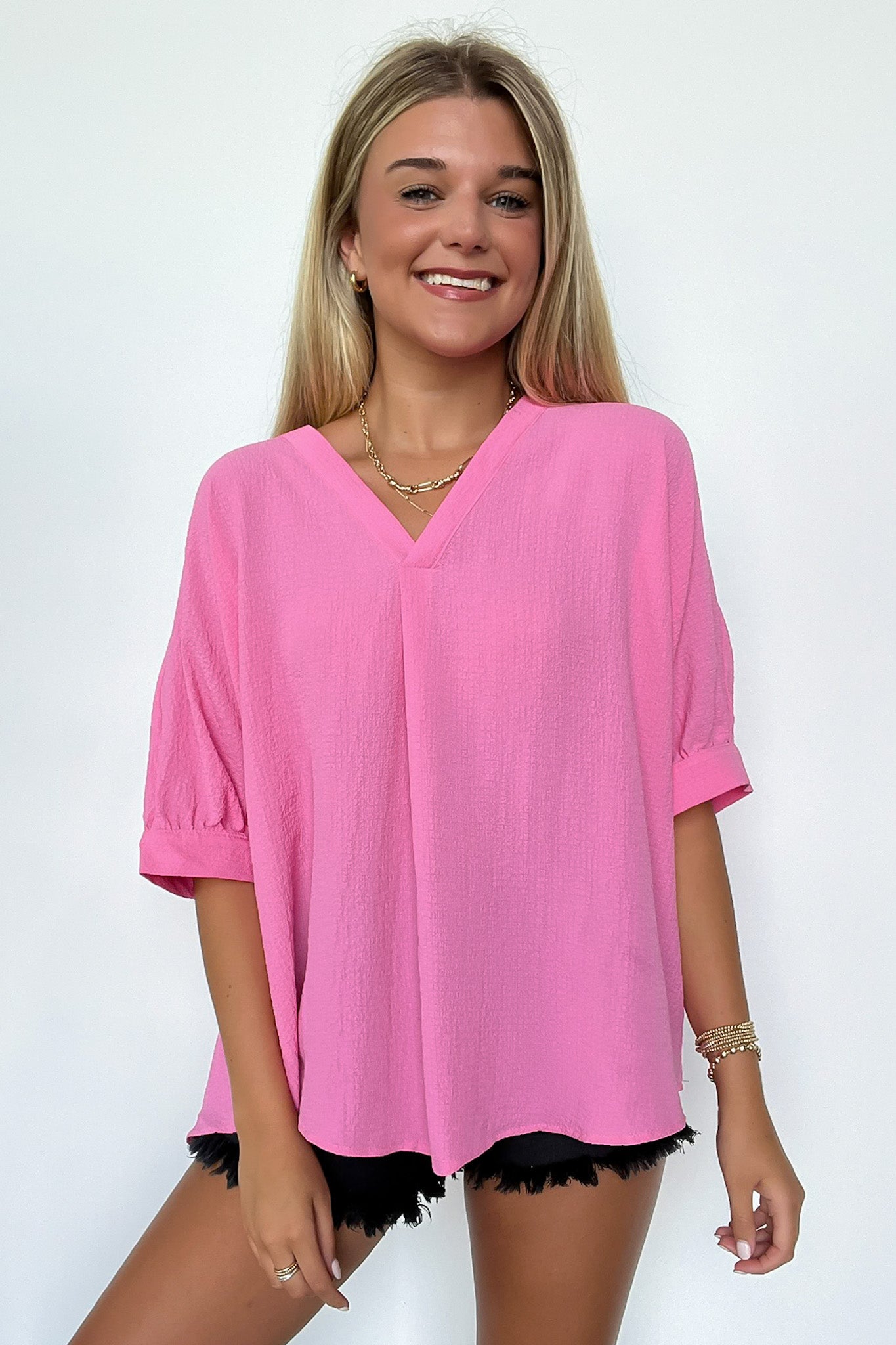 V-Neck Flowy Blouse Top