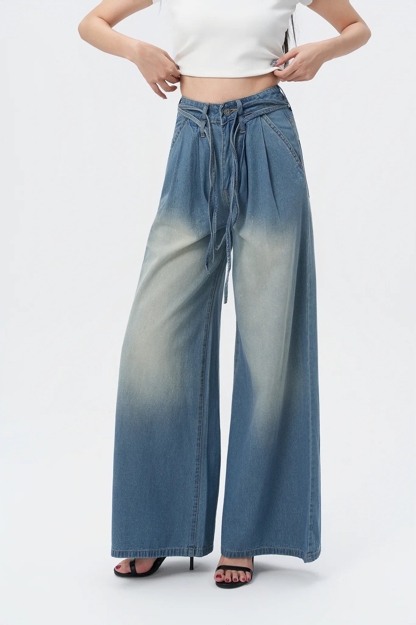 Sporty Glam Baggy Denim Joggers