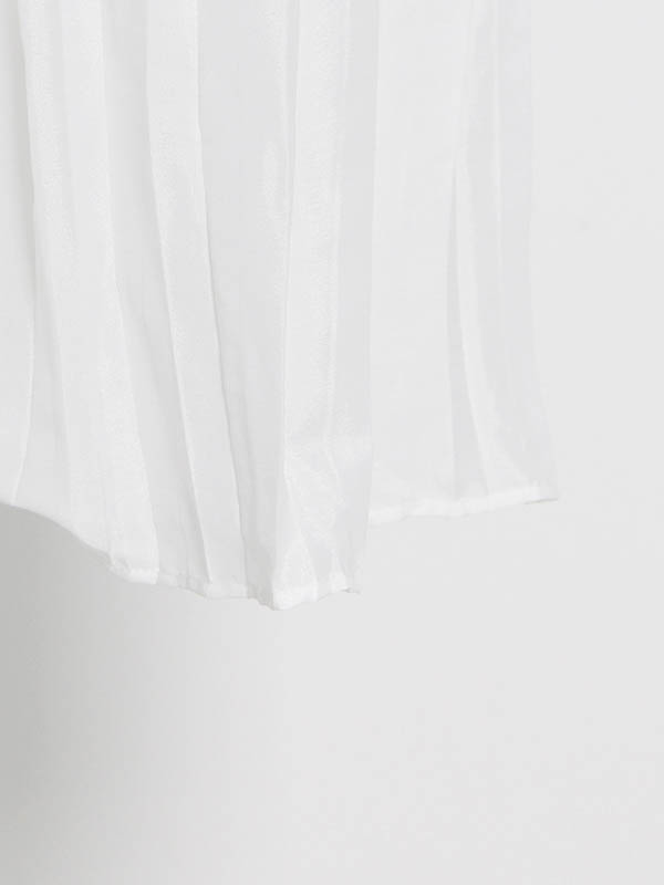 Original Sleeveless Irregularity Solid Color High-Neck T-Shirt Top&Pleated Skirt Bottom Two Pieces Set