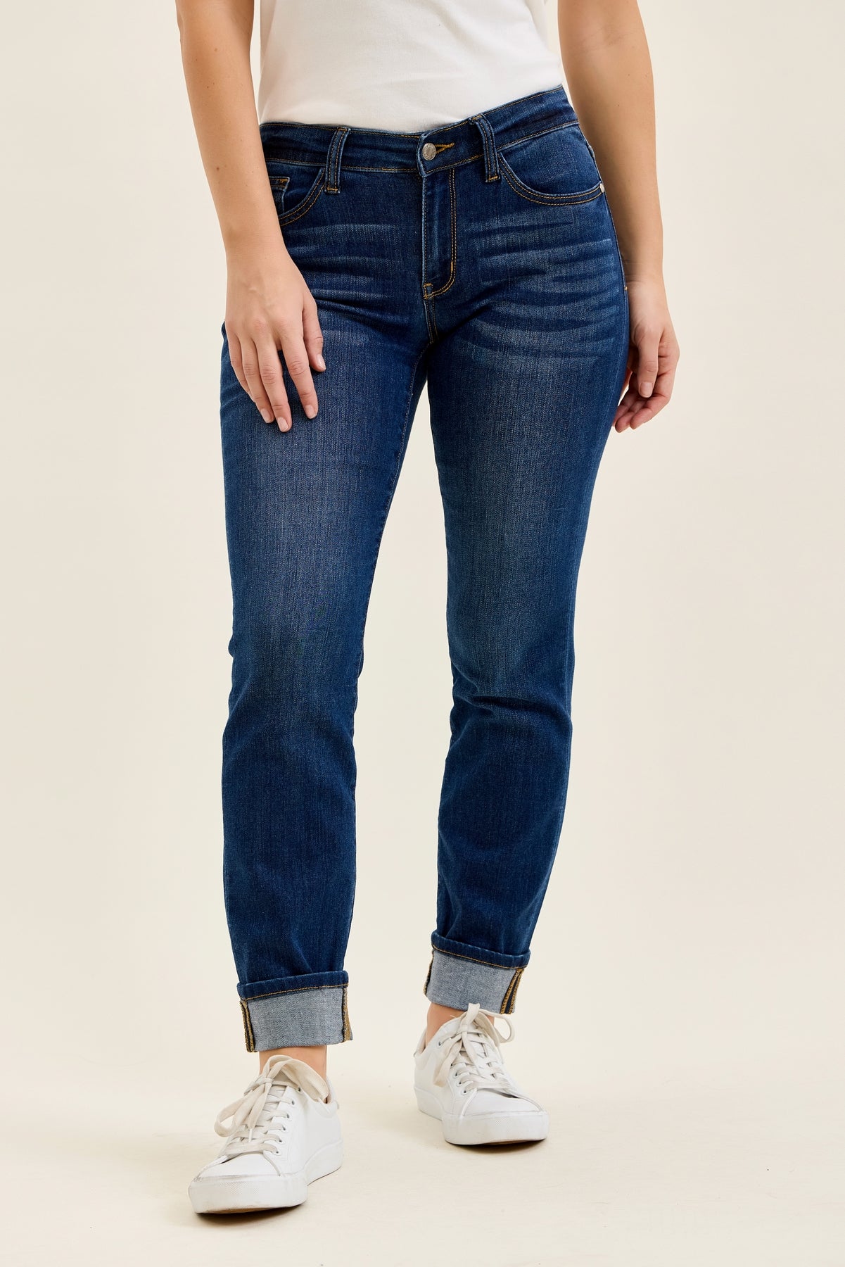 Kimberly Dark Wash Straight Fit Cuff