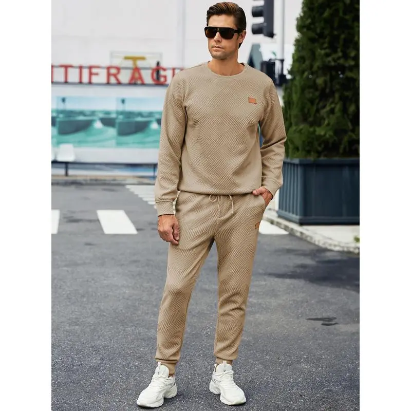 🔥Last Day Promotion 89% OFF🔥Men's casual fashion suit knitted sweatshirt and pants two-piece set