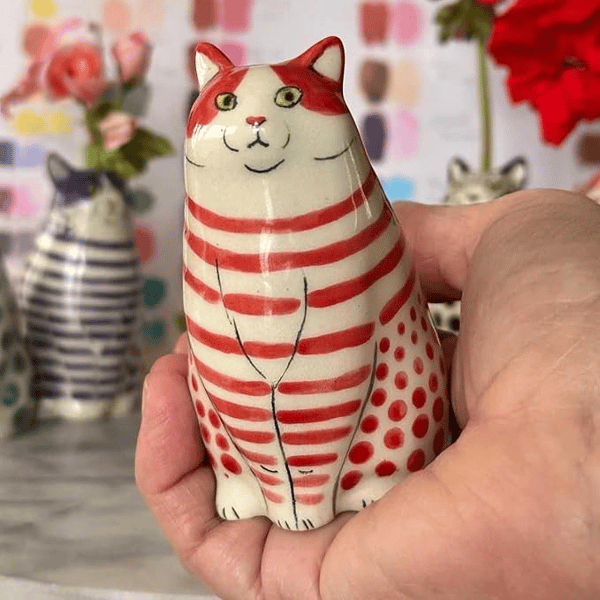 Hand-Painted Cat Vase Collection