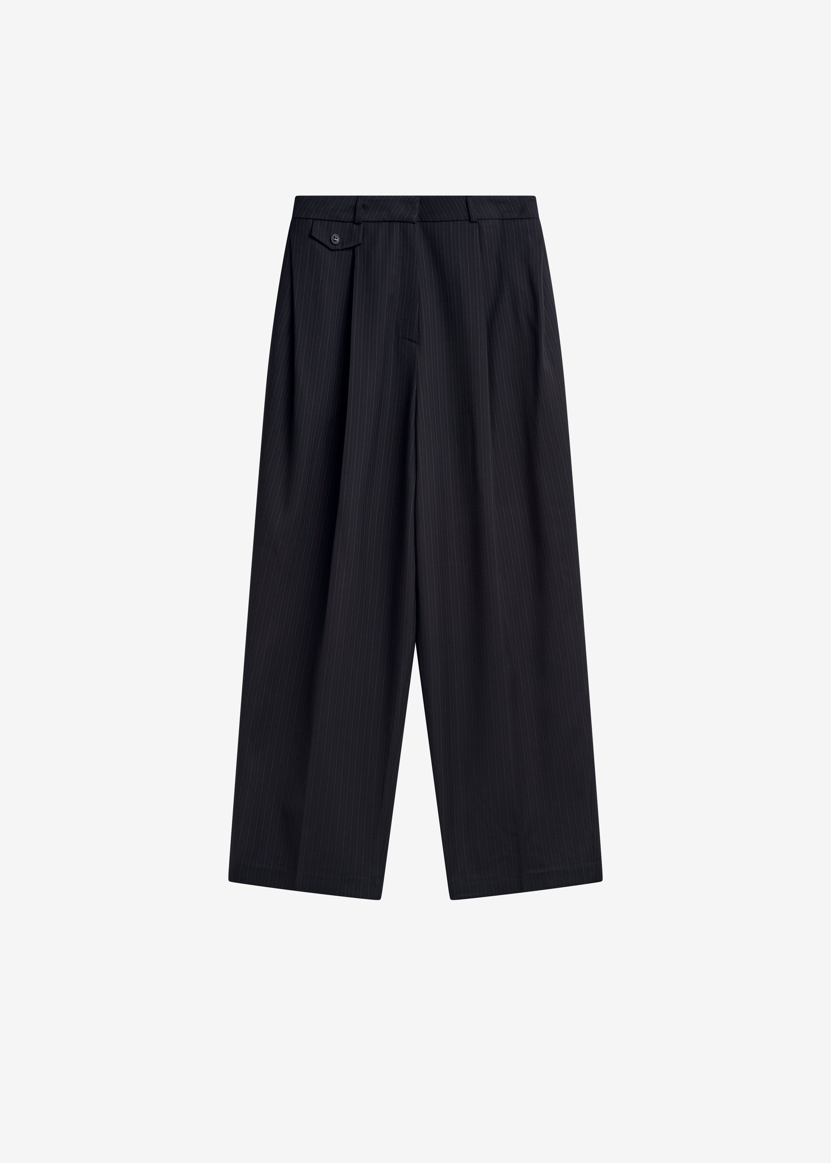 Helmond Pleated Trousers - Black Multi Stripe