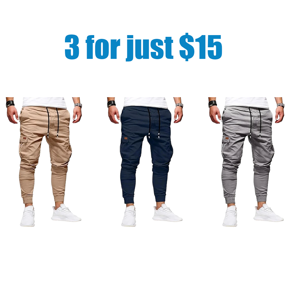 Men's Slim Fit Cargo Pants Slimming Drawstring Mid Waist Casual Trousers for Men Above Ankle Length with Slanted Pockets Versatile Lightweight Bottoms for Daily Wear All Seasons Functional Elastic Waistband for Everyday Wear