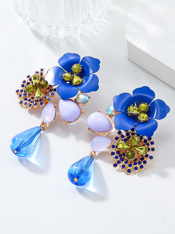 Flower Shape Drop Earrings