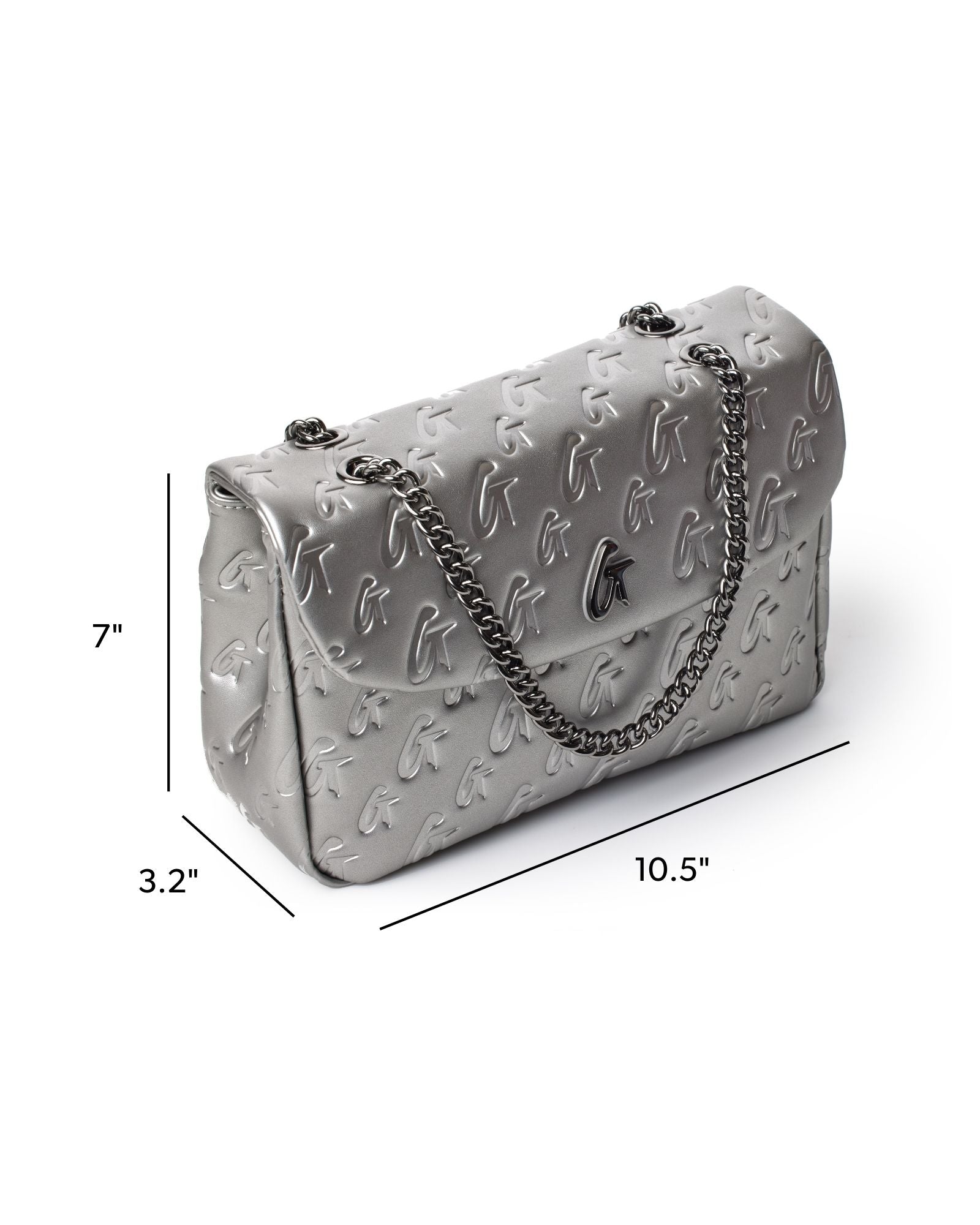 MEDIUM MONOGRAM FLAP BAG - PLATINUM