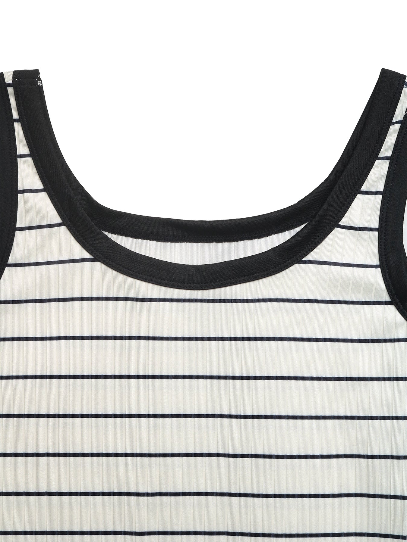 Striped Sleeveless Ribbed Knit Midi Dress