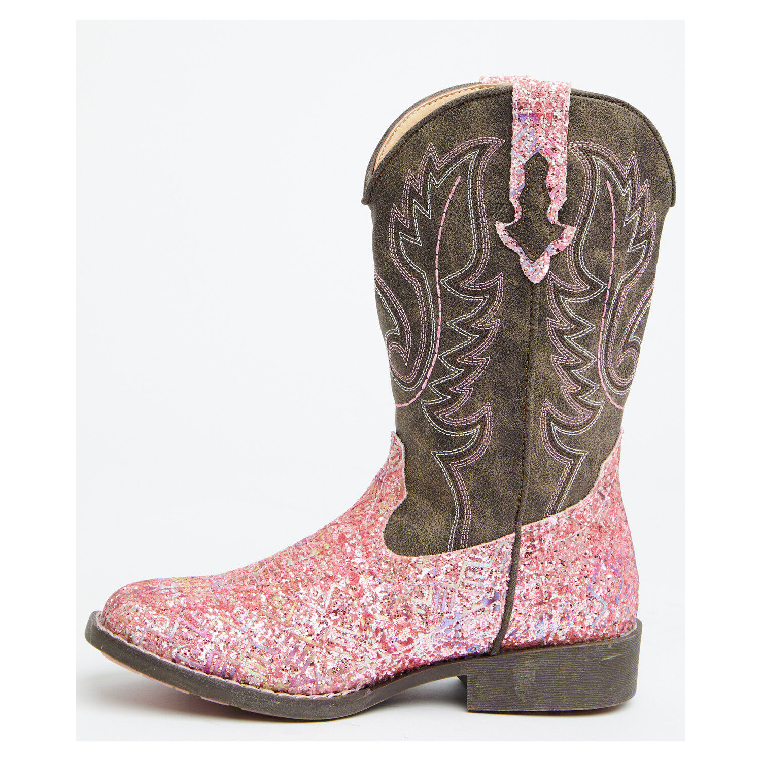 Girls' Glitter Southwest Western Boots - Square Toe